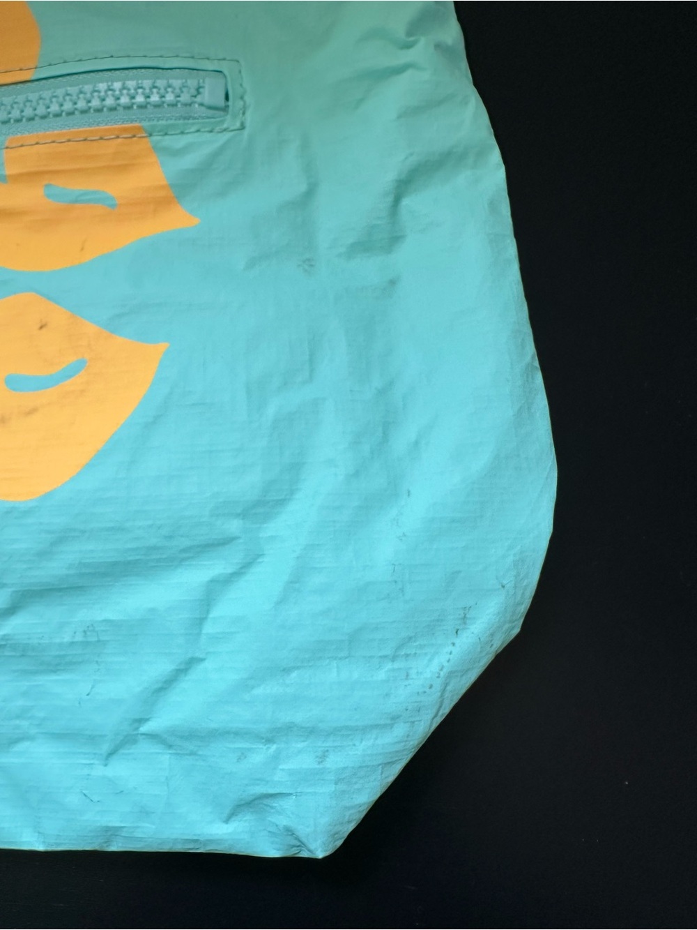 ALOHA Collection Turquoise Tote with Orange Floral Motif - Picture 7 of 13